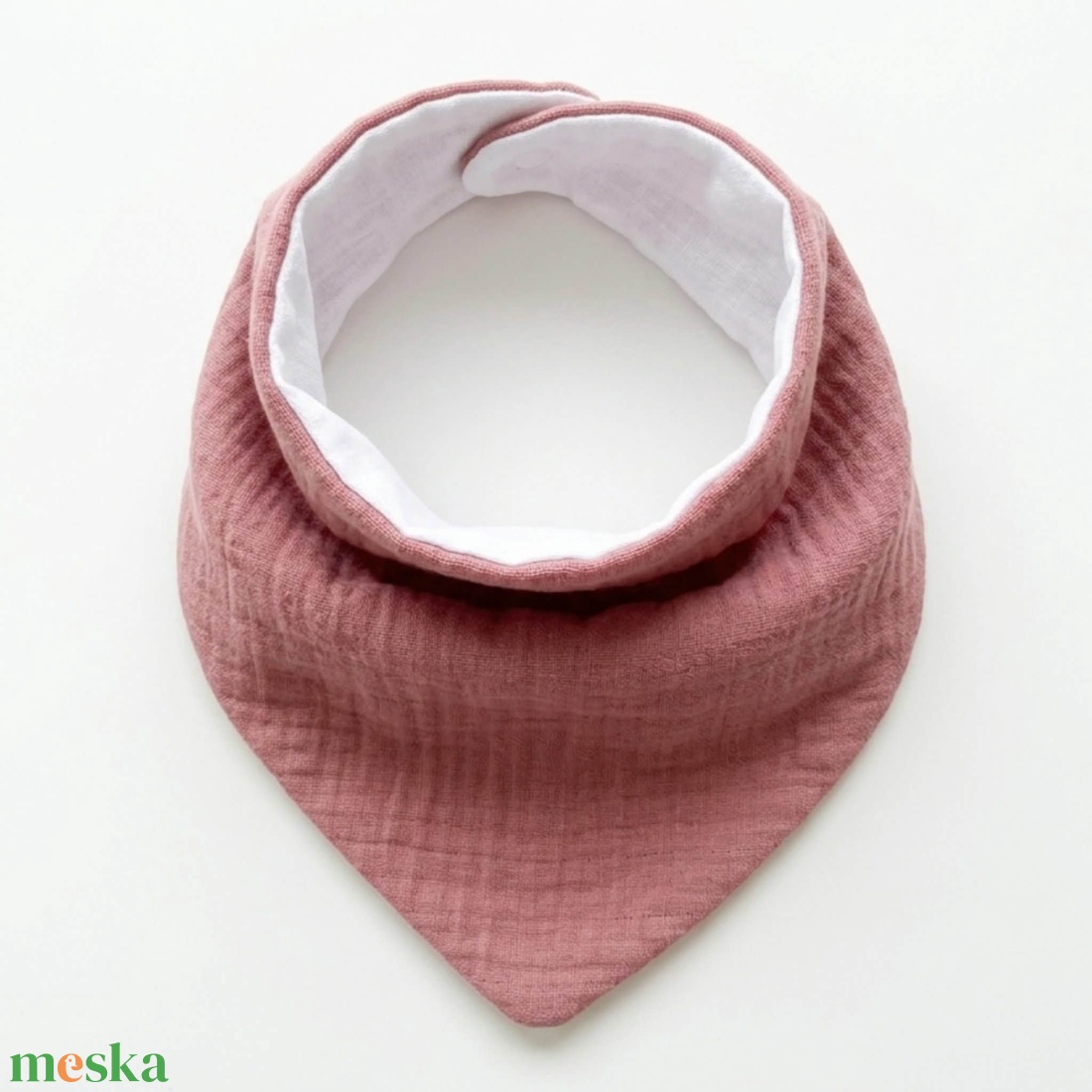 Rózsaszín dupla géz és waffle baba nyálkendő - baba - mama - babaruházat - nyálkendő - Meska.hu