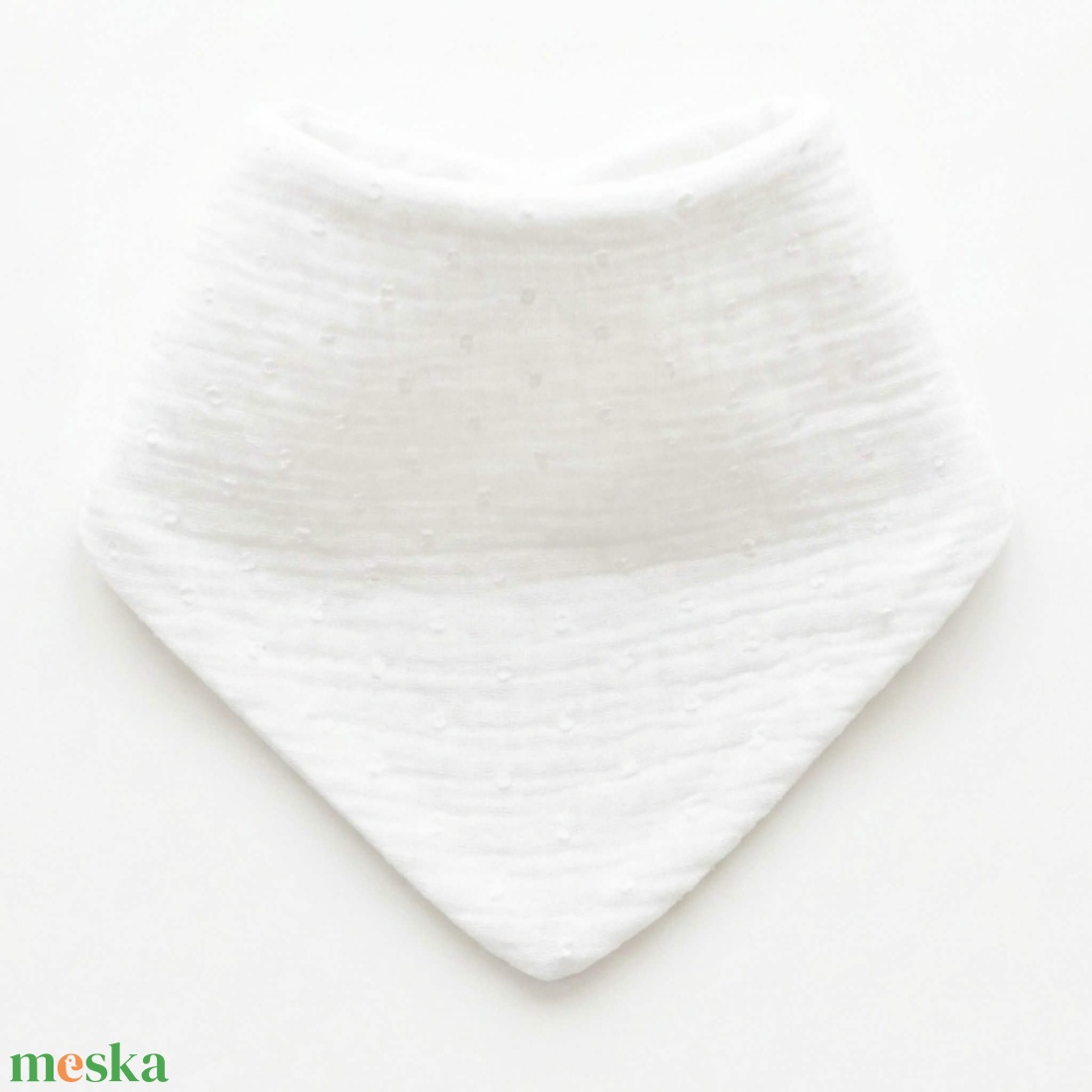 Fehér dupla géz és waffle baba nyálkendő - baba - mama - babaruházat - nyálkendő - Meska.hu