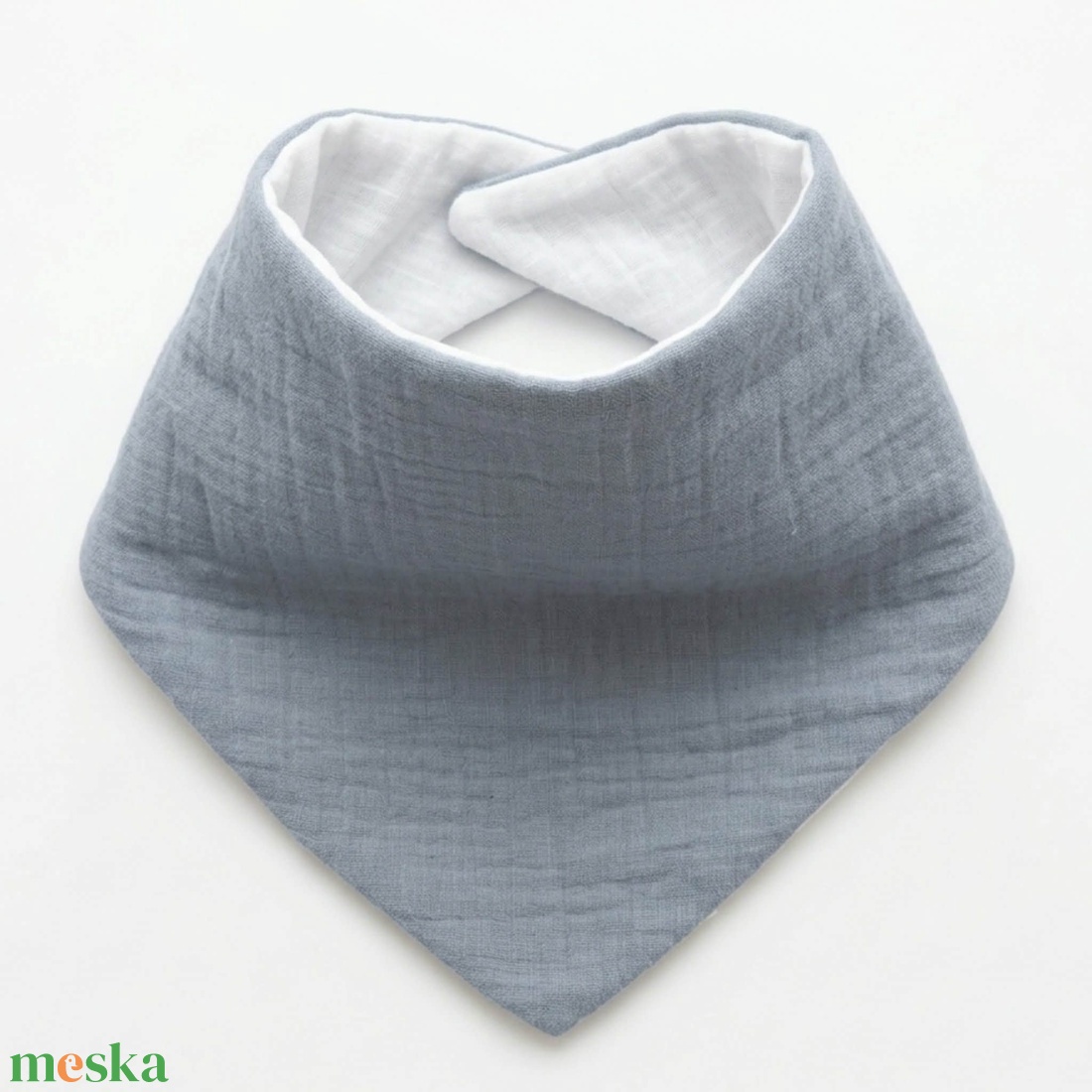 Farmerkék dupla géz és waffle baba nyálkendő - baba - mama - babaruházat - nyálkendő - Meska.hu