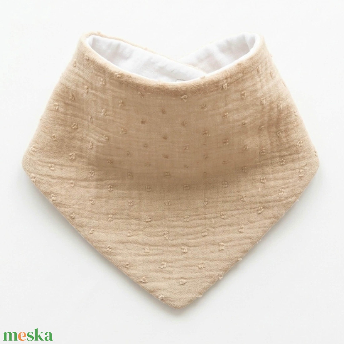 Dupla géz és waffle nyálkendő babáknak � bézs - baba - mama - babaruházat - nyálkendő - Meska.hu