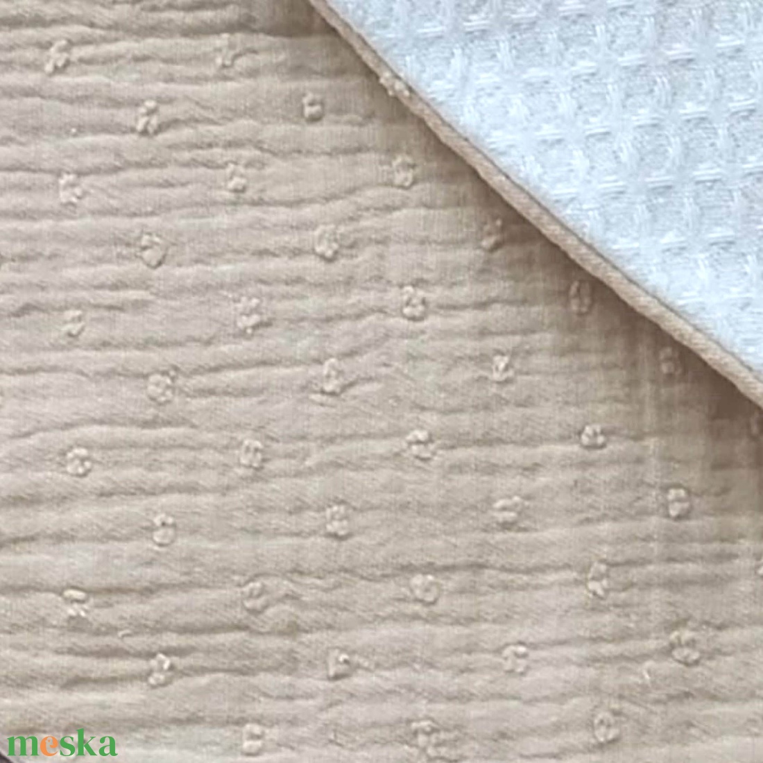 Dupla géz és waffle nyálkendő babáknak � bézs - baba - mama - babaruházat - nyálkendő - Meska.hu