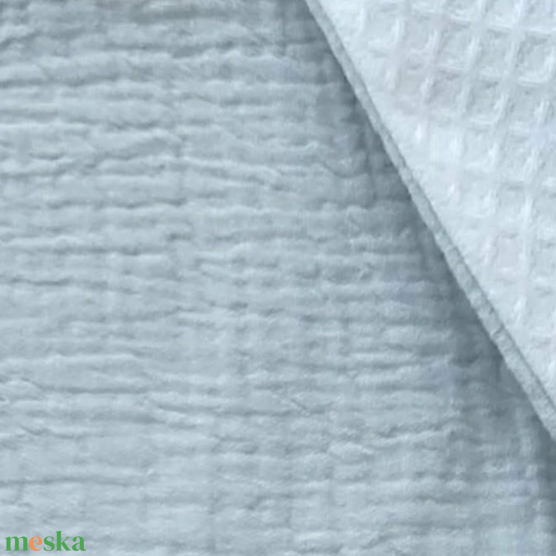 Világoskék dupla géz és waffle baba nyálkendő - baba - mama - babaruházat - nyálkendő - Meska.hu