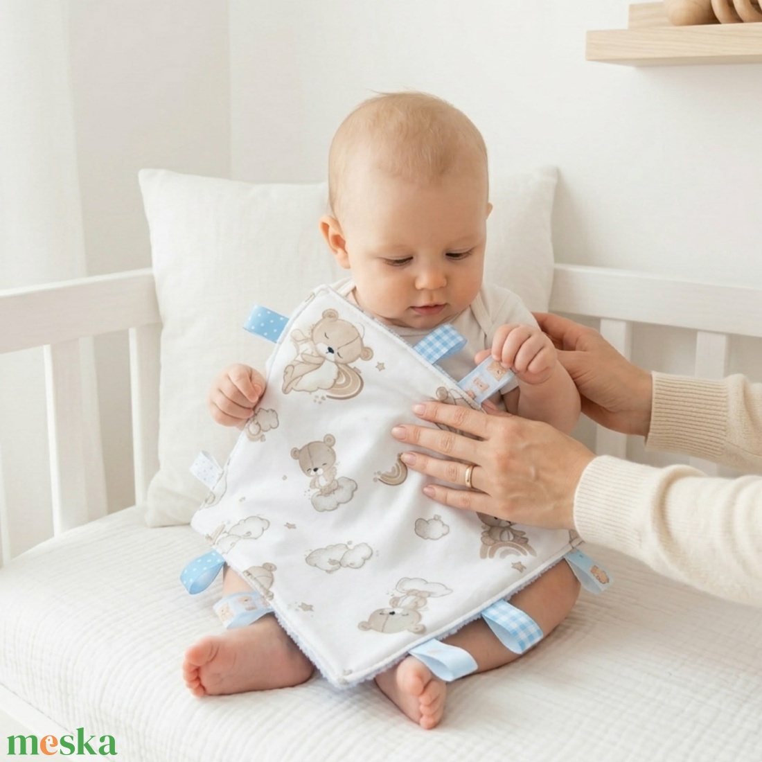 Kismackóm címke kendő � baba készségfejlesztő kendő - baba - mama - baba játékok - szundikendő, alvóka - Meska.hu