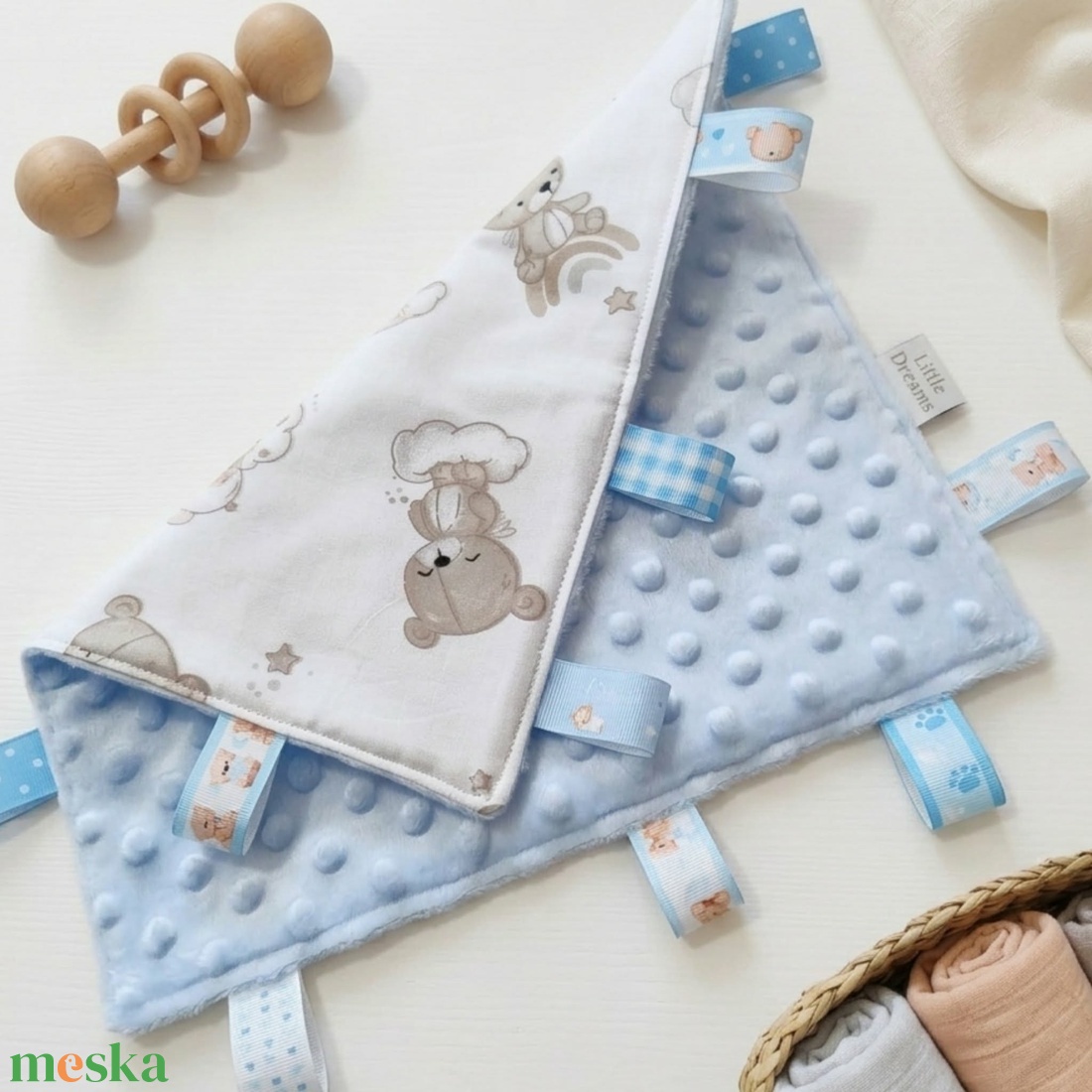 Kismackóm címke kendő � baba készségfejlesztő kendő - baba - mama - baba játékok - szundikendő, alvóka - Meska.hu