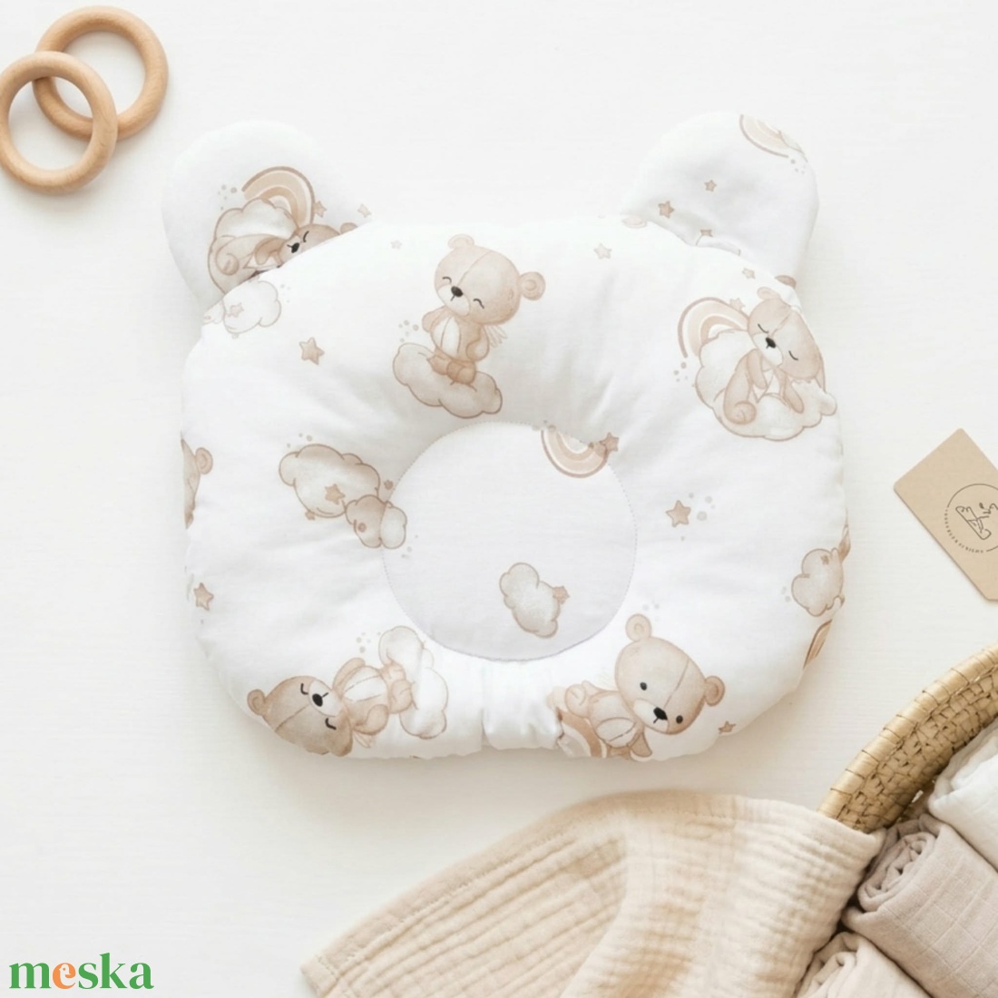 Maci formájú baba párna � kismackó párna - baba - mama - baba ágynemű - szett kiságyba - Meska.hu