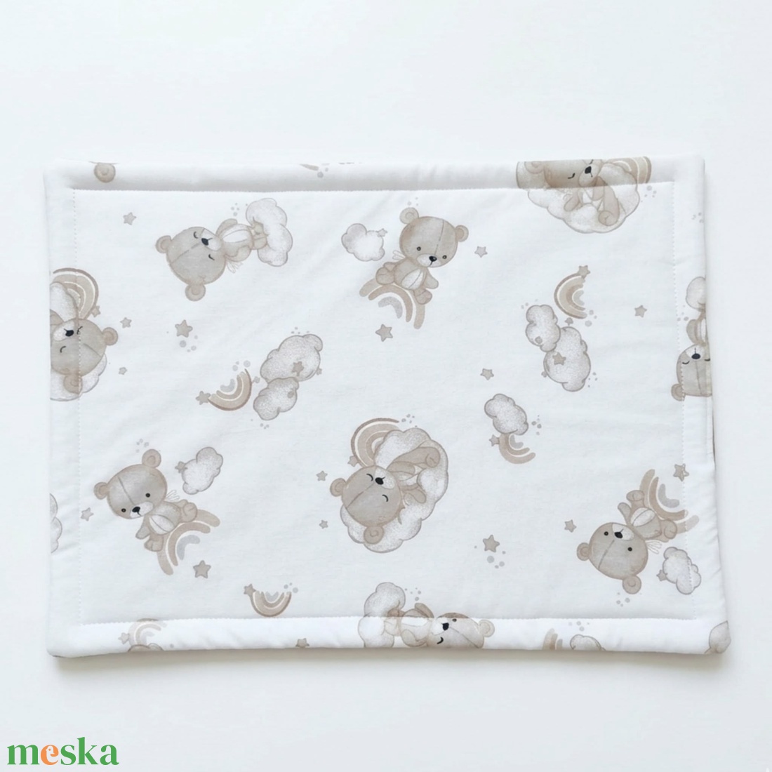 Kismackó mintás lapos pamut baba párna - baba - mama - baba ágynemű - szett kiságyba - Meska.hu