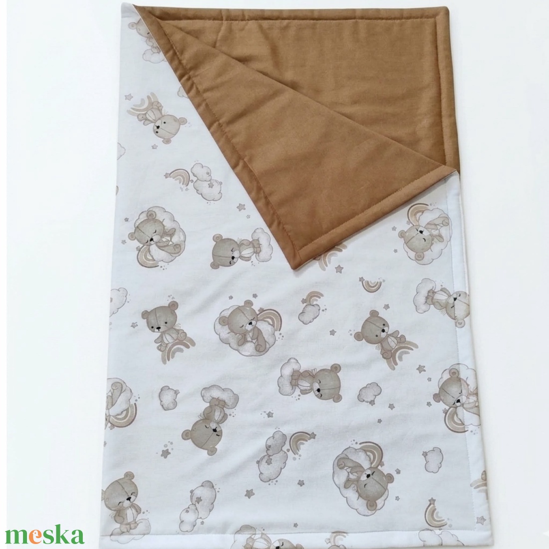 Kismackó mintás bélelt pamut baba takaró - baba - mama - baba ágynemű - szett kiságyba - Meska.hu