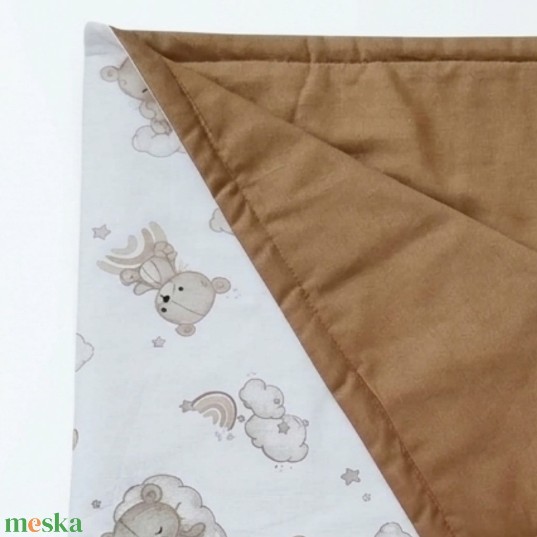 Kismackó mintás bélelt pamut baba takaró - baba - mama - baba ágynemű - szett kiságyba - Meska.hu