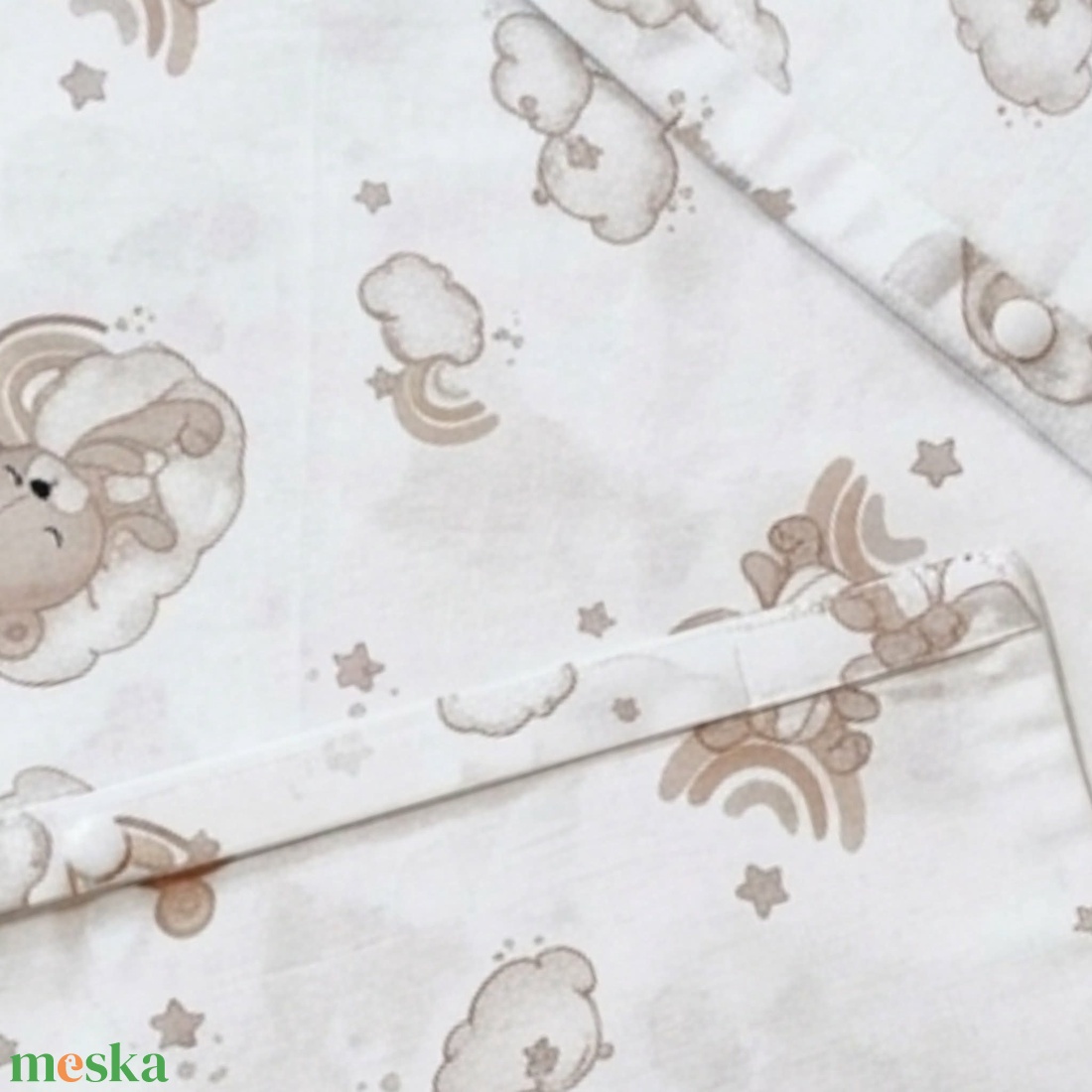 Kismackó mintás pamut baba ágyneműhuzat szett kiságyba - baba - mama - baba ágynemű - szett kiságyba - Meska.hu