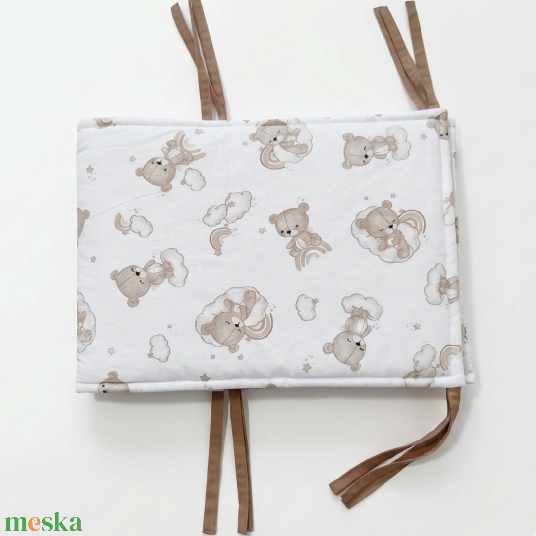 Kismackó mintás pamut baba rácsvédő kiságyba - baba - mama - baba ágynemű - rácsvédő & baldachin - Meska.hu