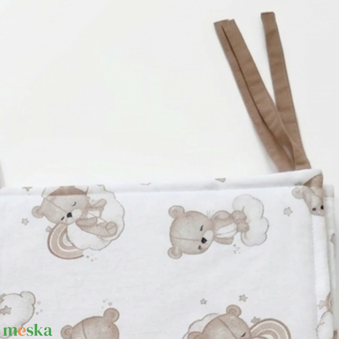 Kismackó mintás pamut baba rácsvédő kiságyba - baba - mama - baba ágynemű - rácsvédő & baldachin - Meska.hu