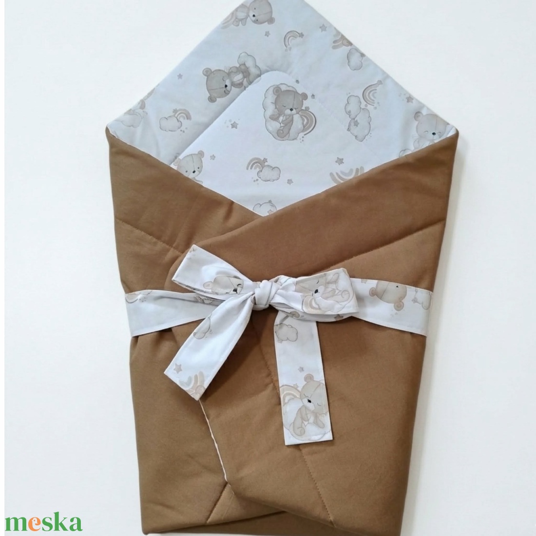 Kismackó mintás pamut baba pólya újszülötteknek - baba - mama - baba ágynemű - pólya - Meska.hu