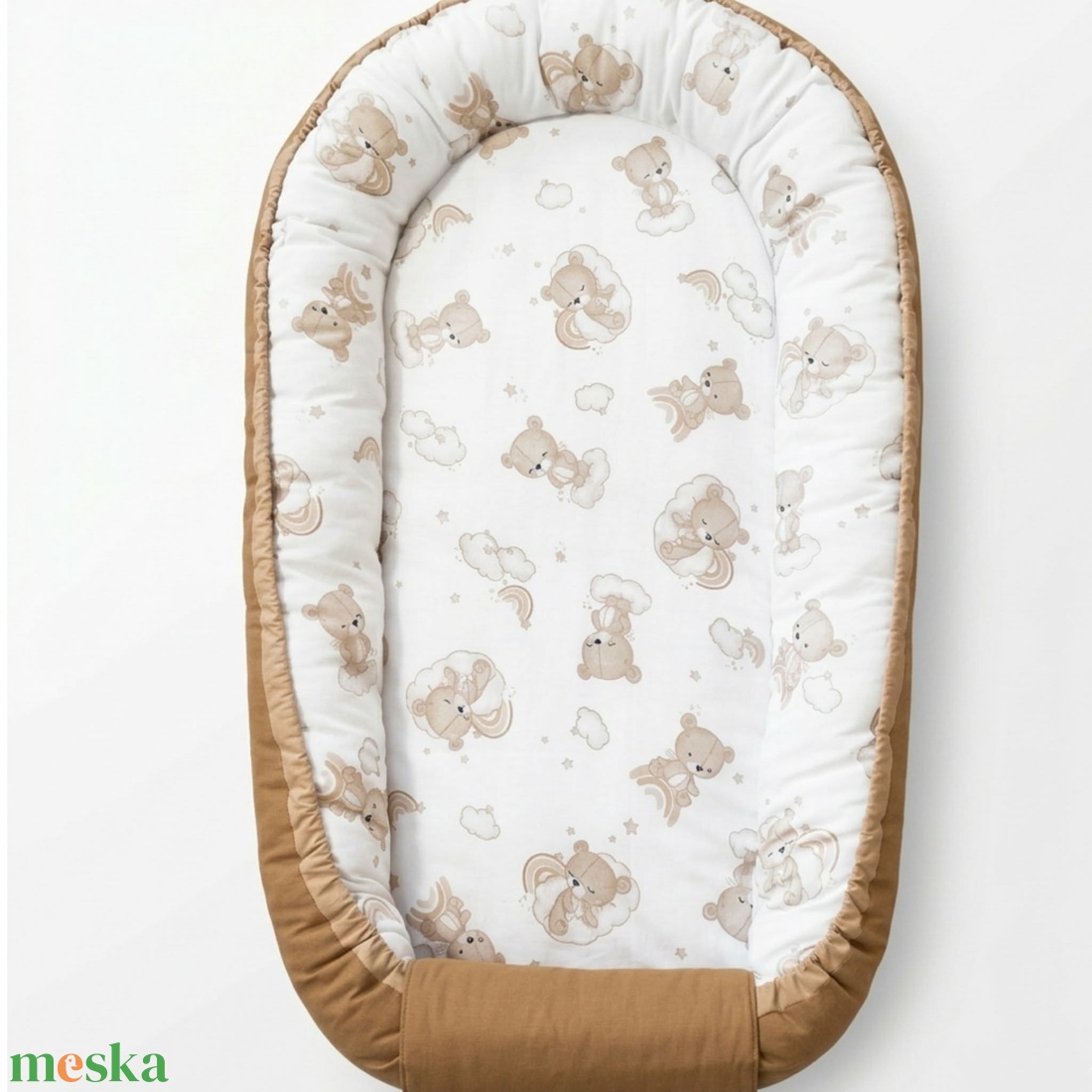 Kismackó mintás pamut babafészek - baba - mama - baba ágynemű - babafészek - Meska.hu