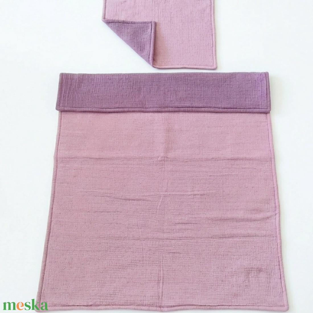 Baba ágynemű szett kiságyba � bélelt dupla géz (sötét mályva-világos mályva) - baba - mama - baba ágynemű - szett kiságyba - Meska.hu