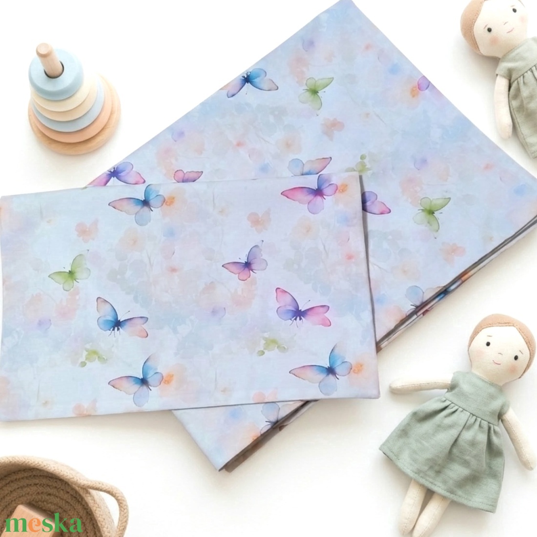 Pillangós pamut ágyneműhuzat szett � ovis ágynemű gyerekeknek - játék & sport - ovis felszerelés - ovis ágynemű - Meska.hu