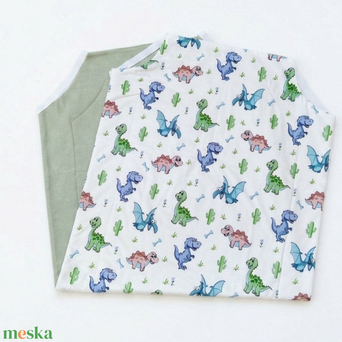 Dinós ovis lepedő és derékalj � bélelt pamut fektető bölcsibe és oviba - játék & sport - ovis felszerelés - ovis lepedő - Meska.hu