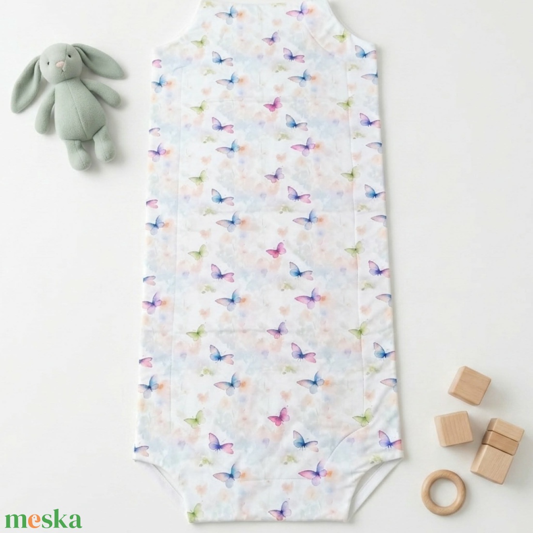 Pillangós ovis lepedő és derékalj � bélelt pamut fektető bölcsibe és oviba - játék & sport - ovis felszerelés - ovis lepedő - Meska.hu