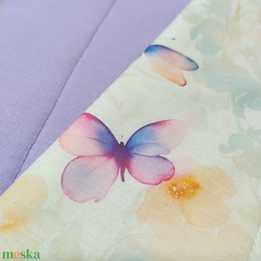 Pillangós ovis lepedő és derékalj � bélelt pamut fektető bölcsibe és oviba - játék & sport - ovis felszerelés - ovis lepedő - Meska.hu