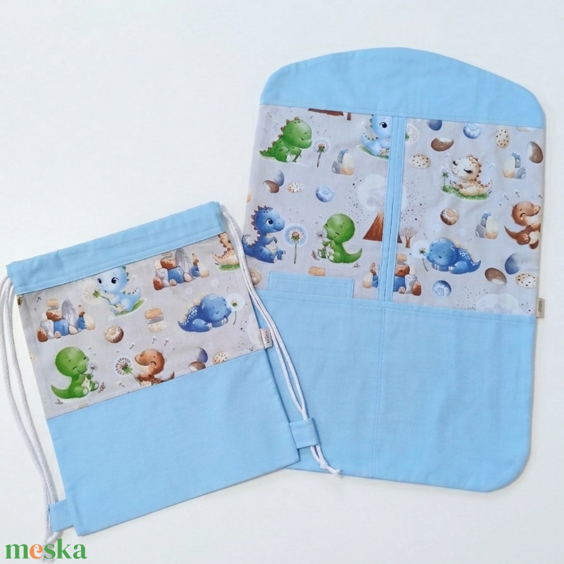 Dinós ovis ruhás zsák szett � tornazsák bölcsődébe és óvodába - játék & sport - ovis felszerelés - ovis szett - Meska.hu