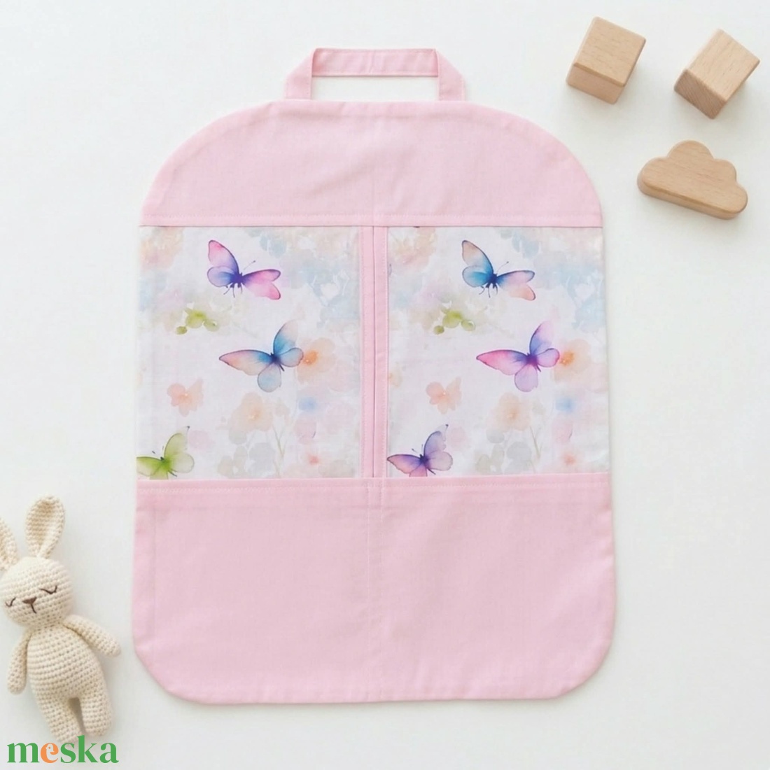 Pillangós ovis ruhás zsák akasztóval � füles ruhazsák bölcsibe és oviba - játék & sport - ovis felszerelés - ovis zsák - Meska.hu