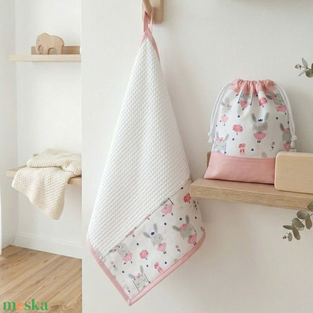 Nyuszis ovis tisztasági szett � bölcsődei és óvodai tisztasági csomag - játék & sport - ovis felszerelés - ovis szett - Meska.hu