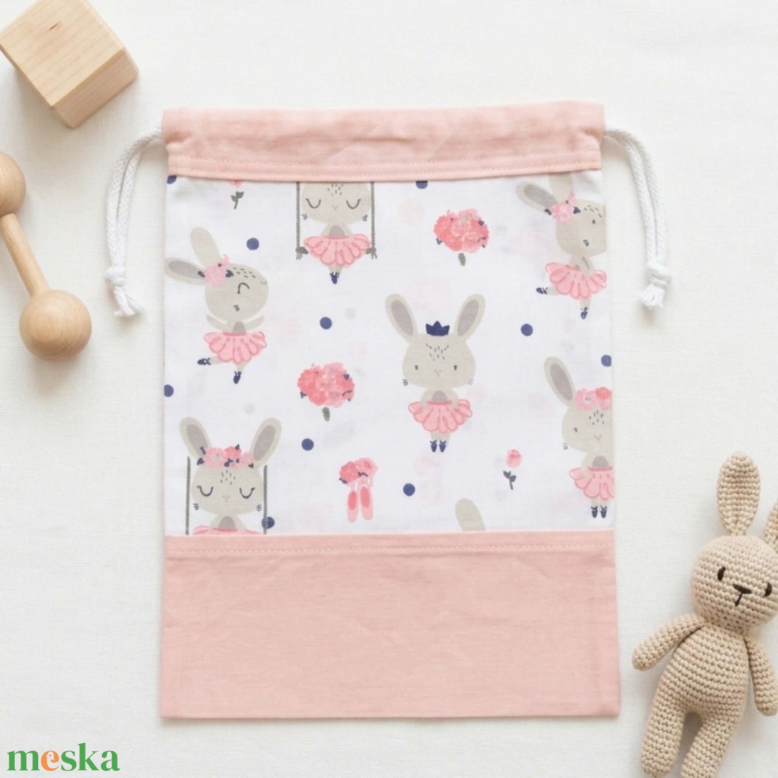 Nyuszis ovis tisztasági szett � bölcsődei és óvodai tisztasági csomag - játék & sport - ovis felszerelés - ovis szett - Meska.hu