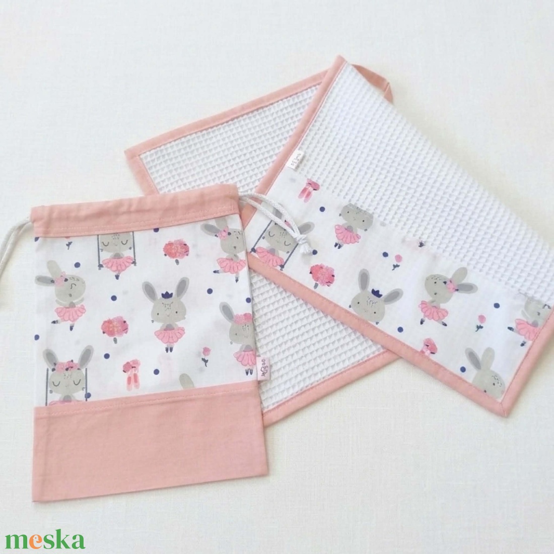 Nyuszis ovis tisztasági szett � bölcsődei és óvodai tisztasági csomag - játék & sport - ovis felszerelés - ovis szett - Meska.hu