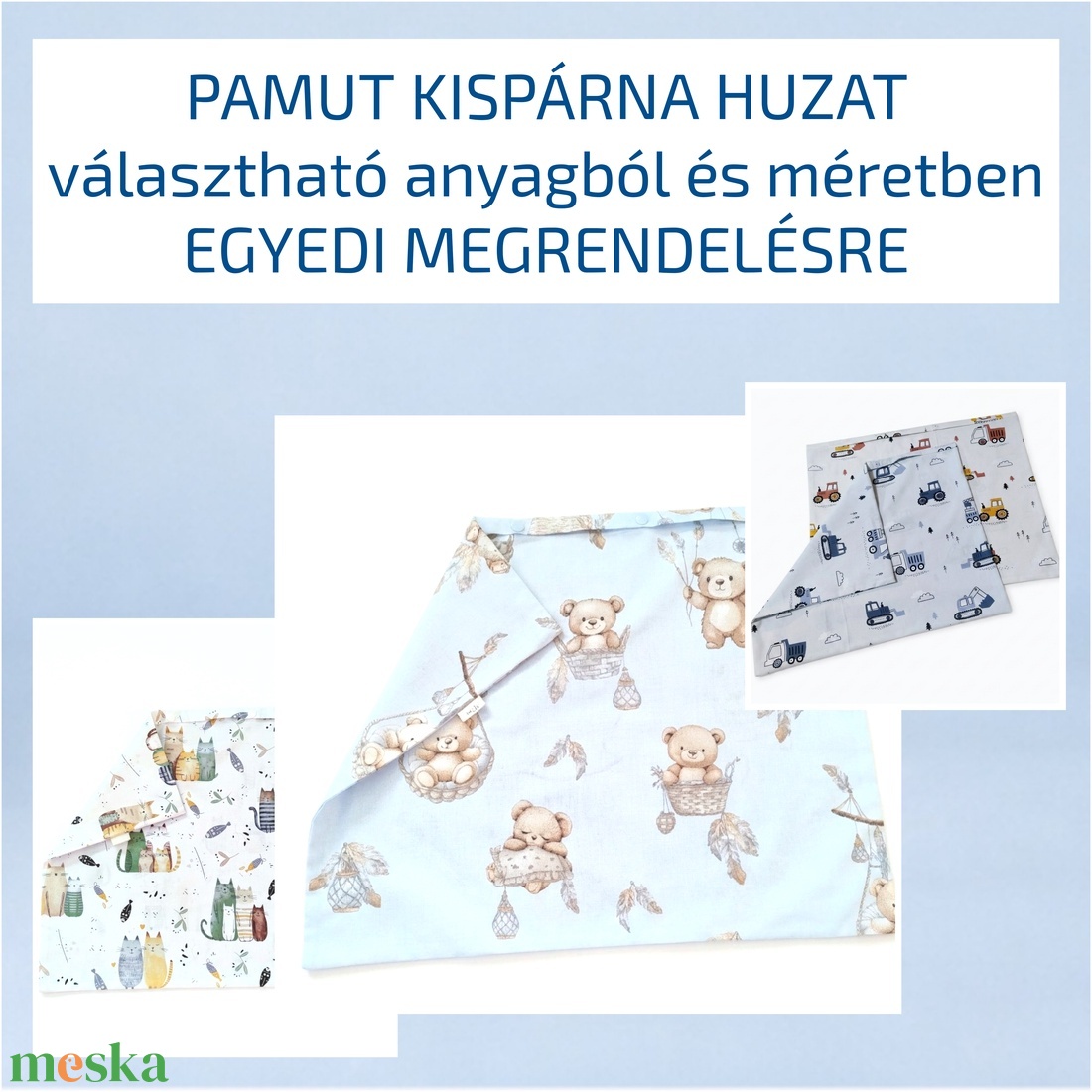 Pamut kispárna huzat � babáknak - egyedi megrendelésre - választható anyagból és méretben - baba - mama - baba ágynemű - szett kiságyba - Meska.hu