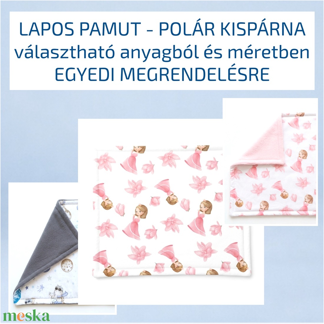 Lapos pamut - polár kispárna � babáknak - egyedi megrendelésre - választható anyagból és méretben - otthon & életmód - lakástextil - ágynemű - Meska.hu