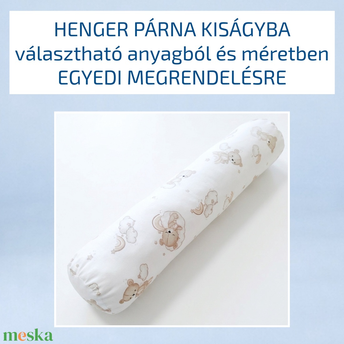 Henger párna kiságyba � babáknak - választható anyagból és méretben - baba - mama - baba ágynemű - rácsvédő & baldachin - Meska.hu