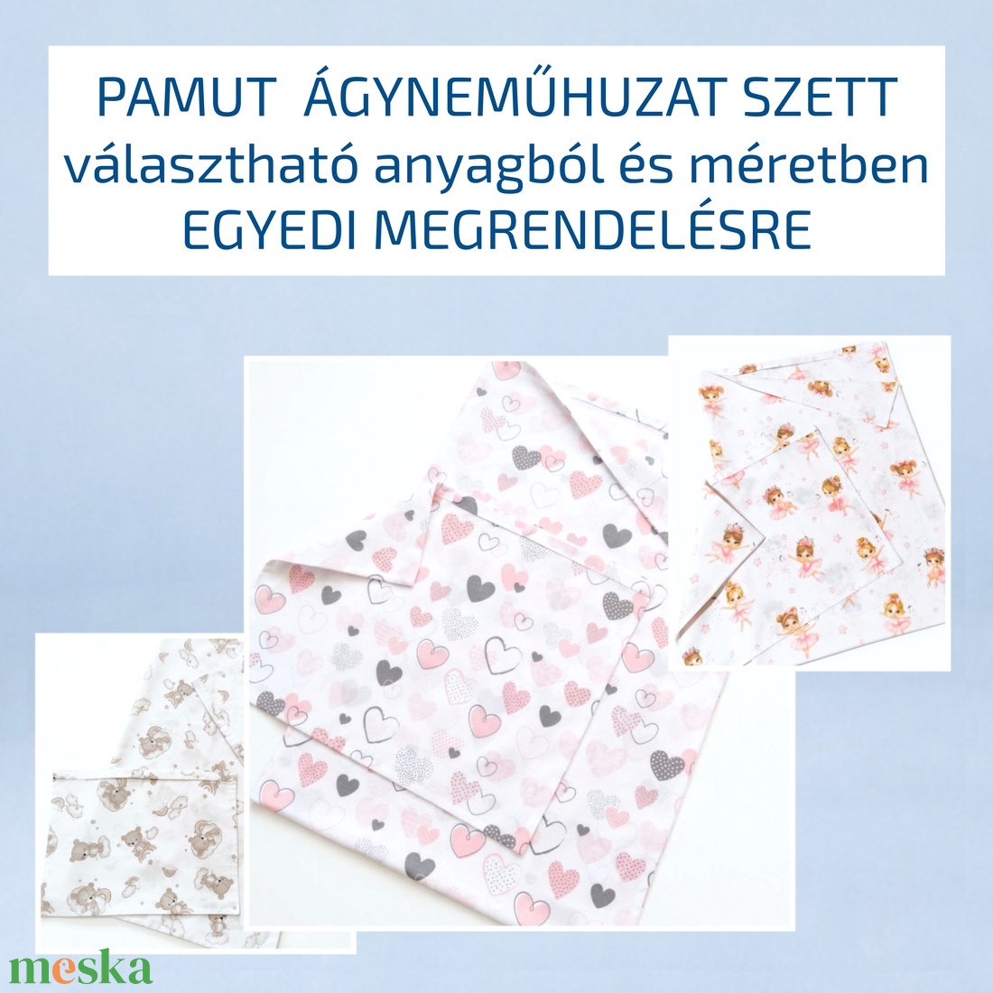 Pamut ágyneműhuzat szett � gyermek ágyneműhuzat garnitúra - egyedi megrendelésre - választható anyagból és méretben - játék & sport - ovis felszerelés - ovis ágynemű - Meska.hu