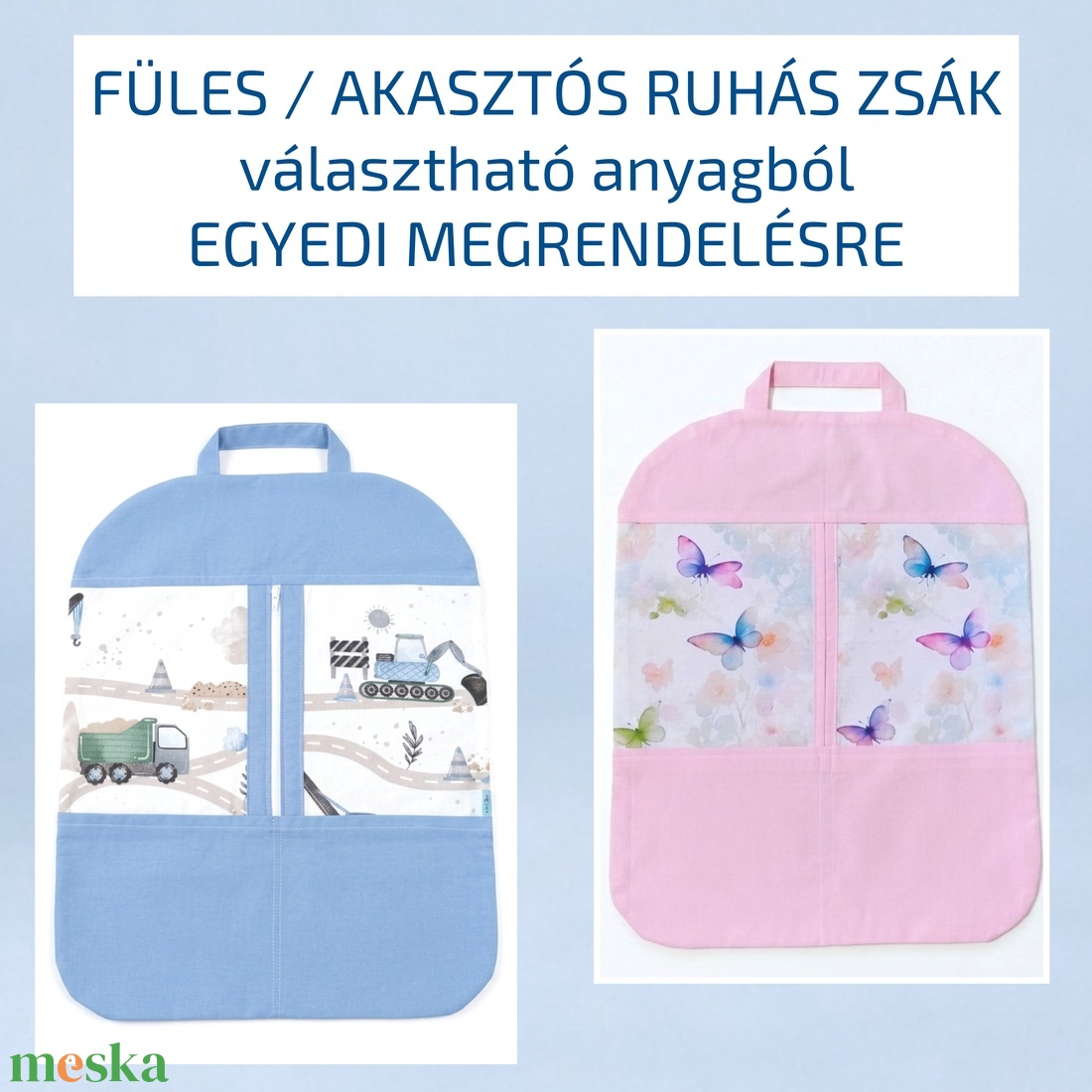 Füles / akasztós ruhás zsák � ovis zsák zsebekkel - egyedi megrendelésre - választható anyagból - játék & sport - ovis felszerelés - ovis zsák - Meska.hu