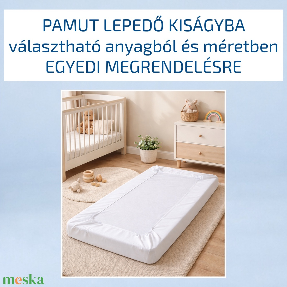 Pamut lepedő kiságyba � gumis lepedő babaágyba - egyedi megrendelésre - választható anyagból és méretben - baba - mama - baba ágynemű - babatakaró, gyerek pléd - Meska.hu