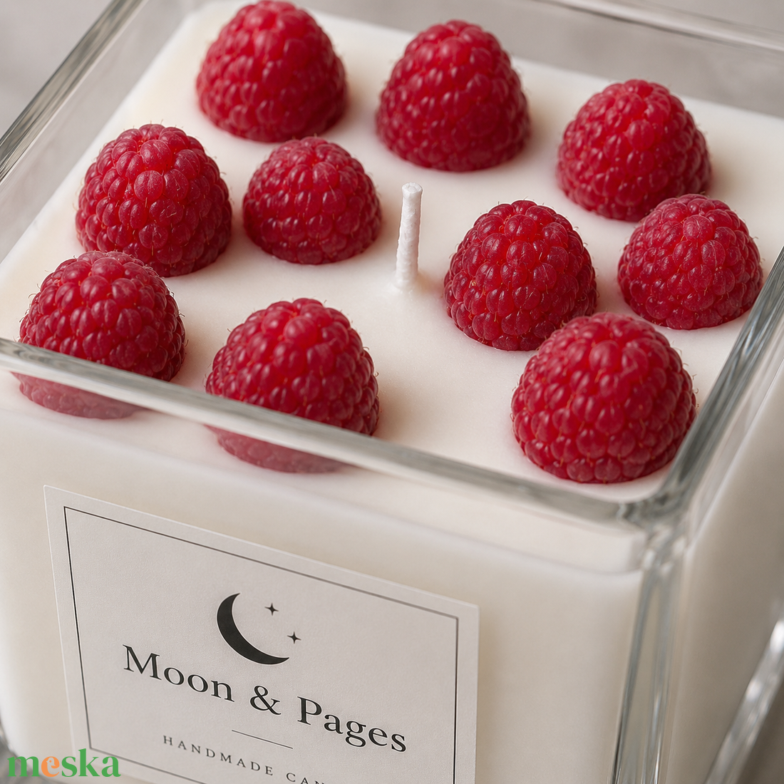 Kocka Uveges Szoja Gyertya Malna vagy Narancs Moon and Pages - otthon & életmód - gyertya, illat, aroma - aromalámpa - Meska.hu