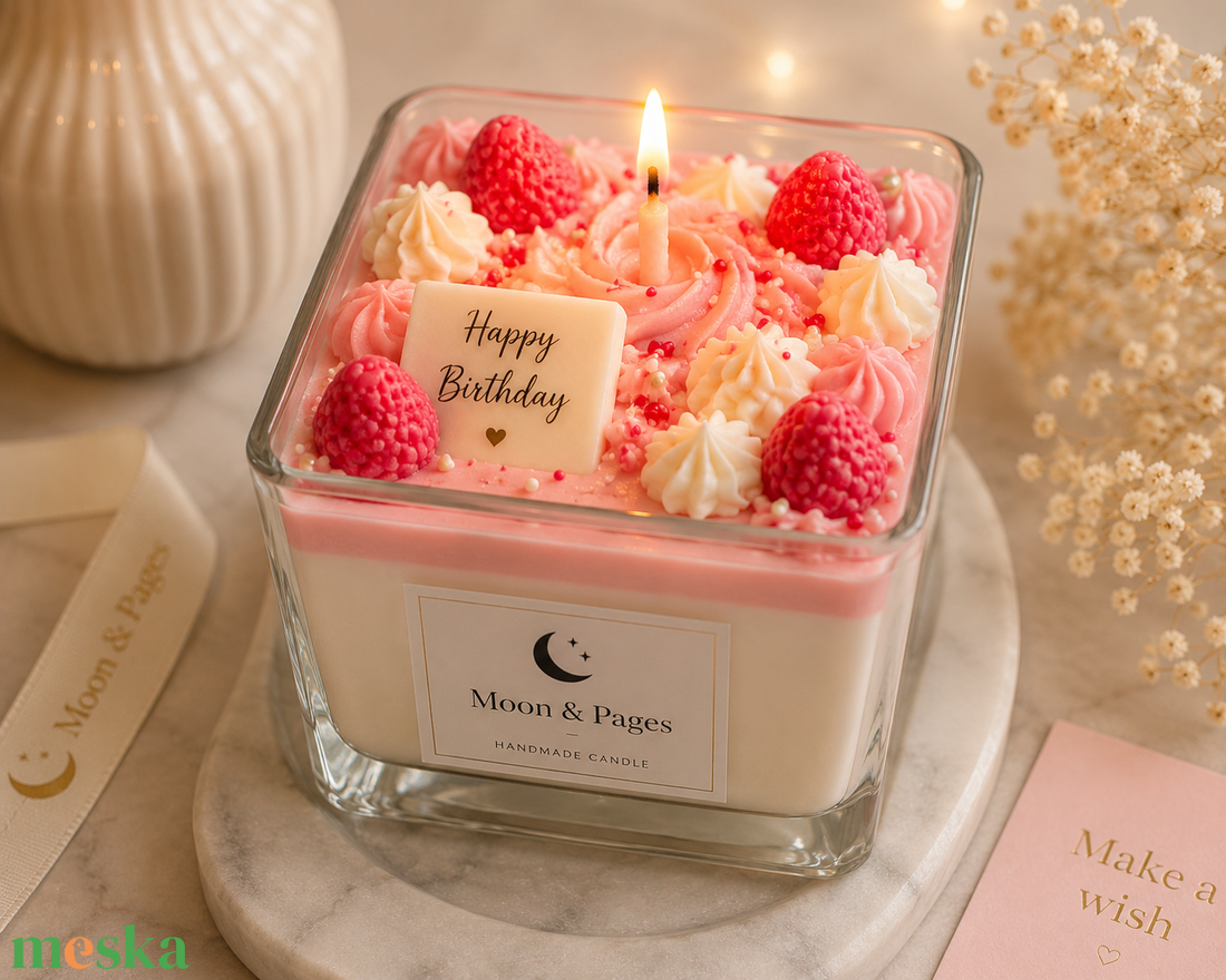     Birthday Dessert Candle  Raspberry Dream - otthon & életmód - gyertya, illat, aroma - aromalámpa - Meska.hu