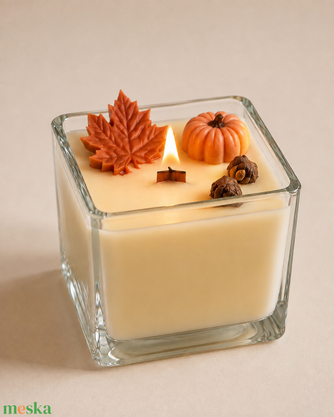 Őszi ölelés � kézzel készült szójaviasz gyertya ���� - otthon & életmód - gyertya, illat, aroma - aromalámpa - Meska.hu