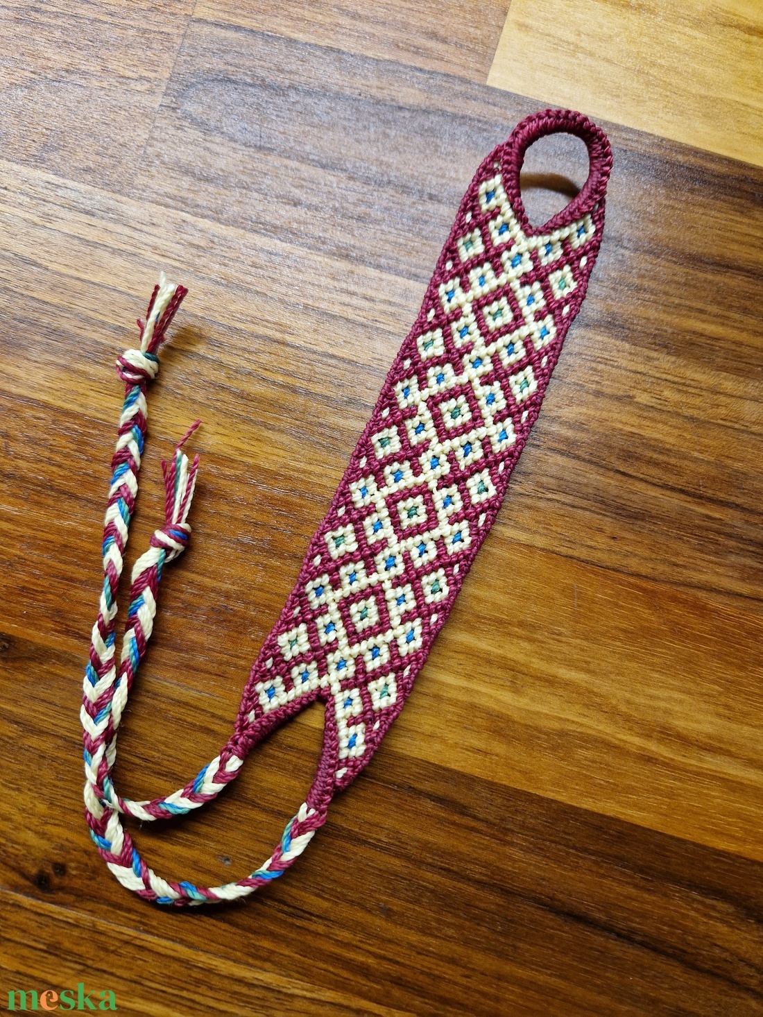 Caminho Rubi - makrame karkötő  - ékszer - karkötő - fonott karkötő - Meska.hu