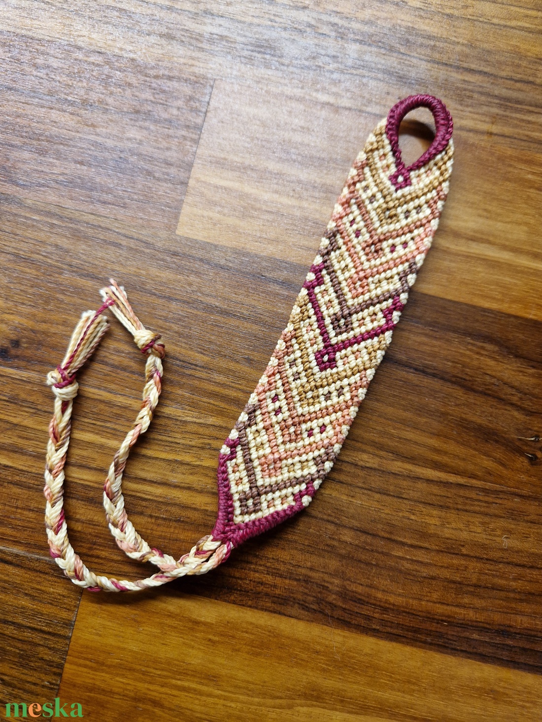 Raiz de Fogo makrame karkötő - ékszer - karkötő - fonott karkötő - Meska.hu