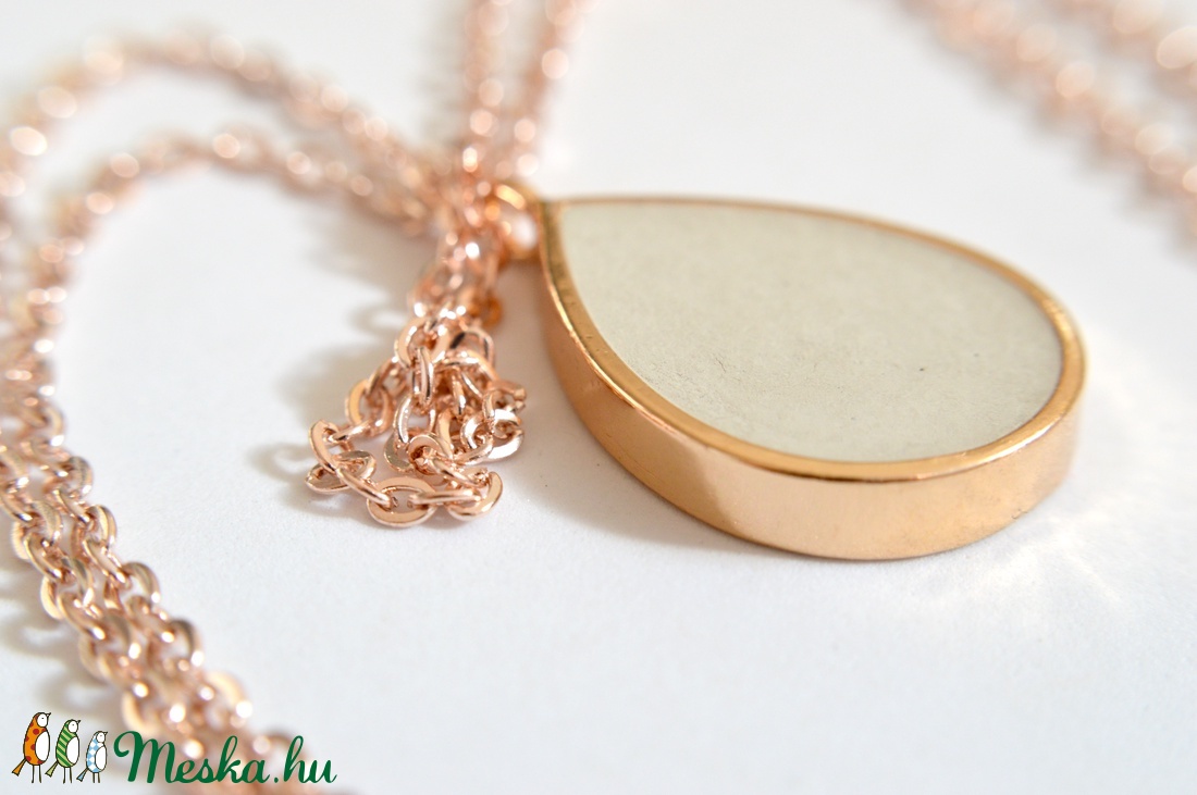 Csepp formájú rose gold beton nyaklánc -  - Meska.hu