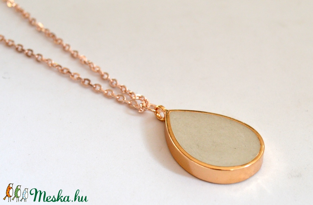 Csepp formájú rose gold beton nyaklánc -  - Meska.hu
