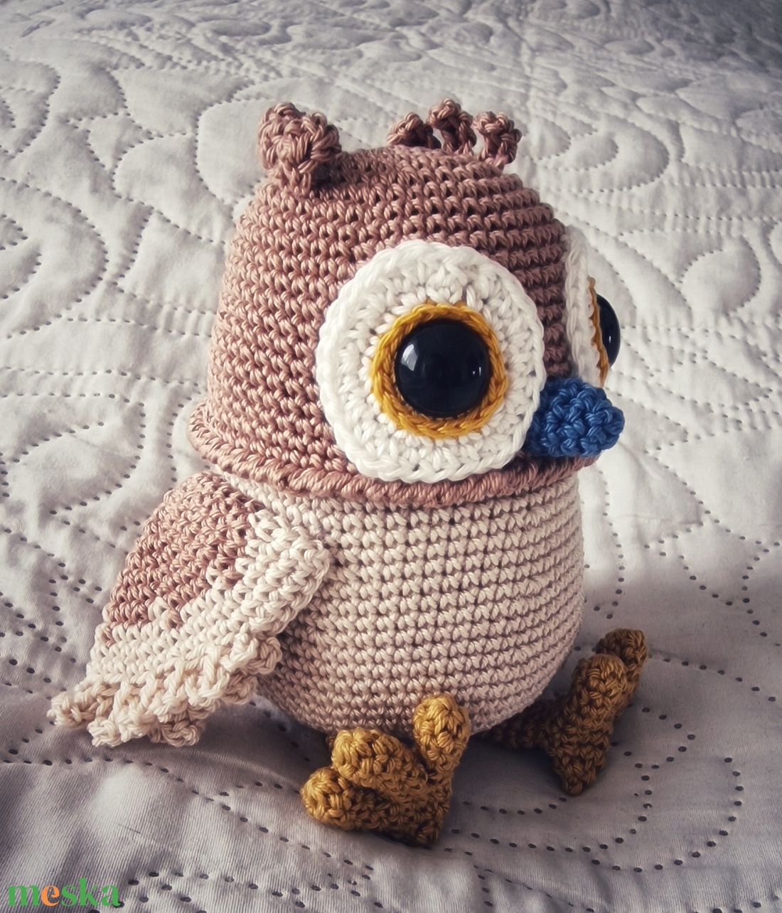 Horgolt hóbagoly - játék & sport - plüssállat & játékfigura - madár - Meska.hu