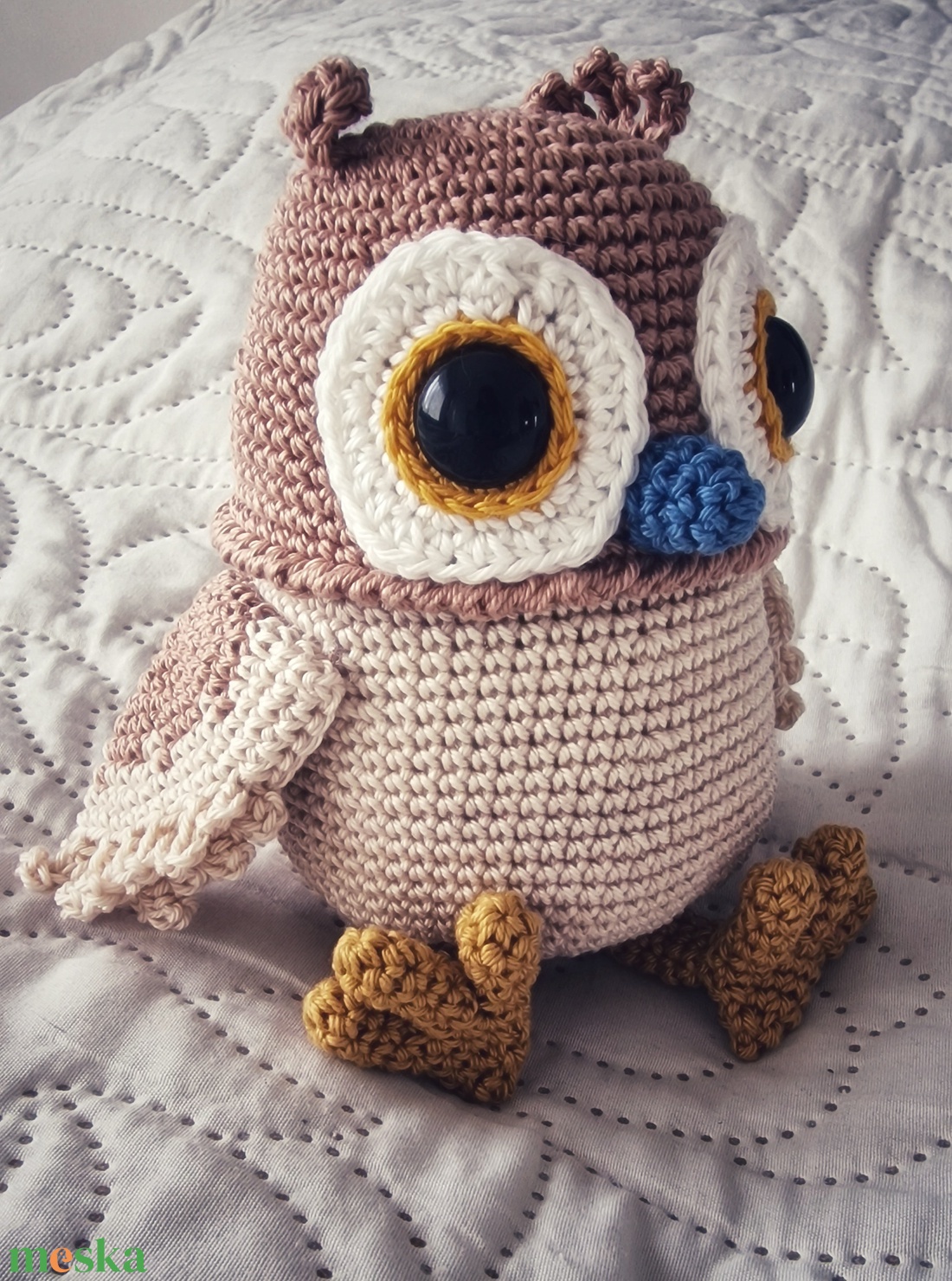 Horgolt hóbagoly - játék & sport - plüssállat & játékfigura - madár - Meska.hu