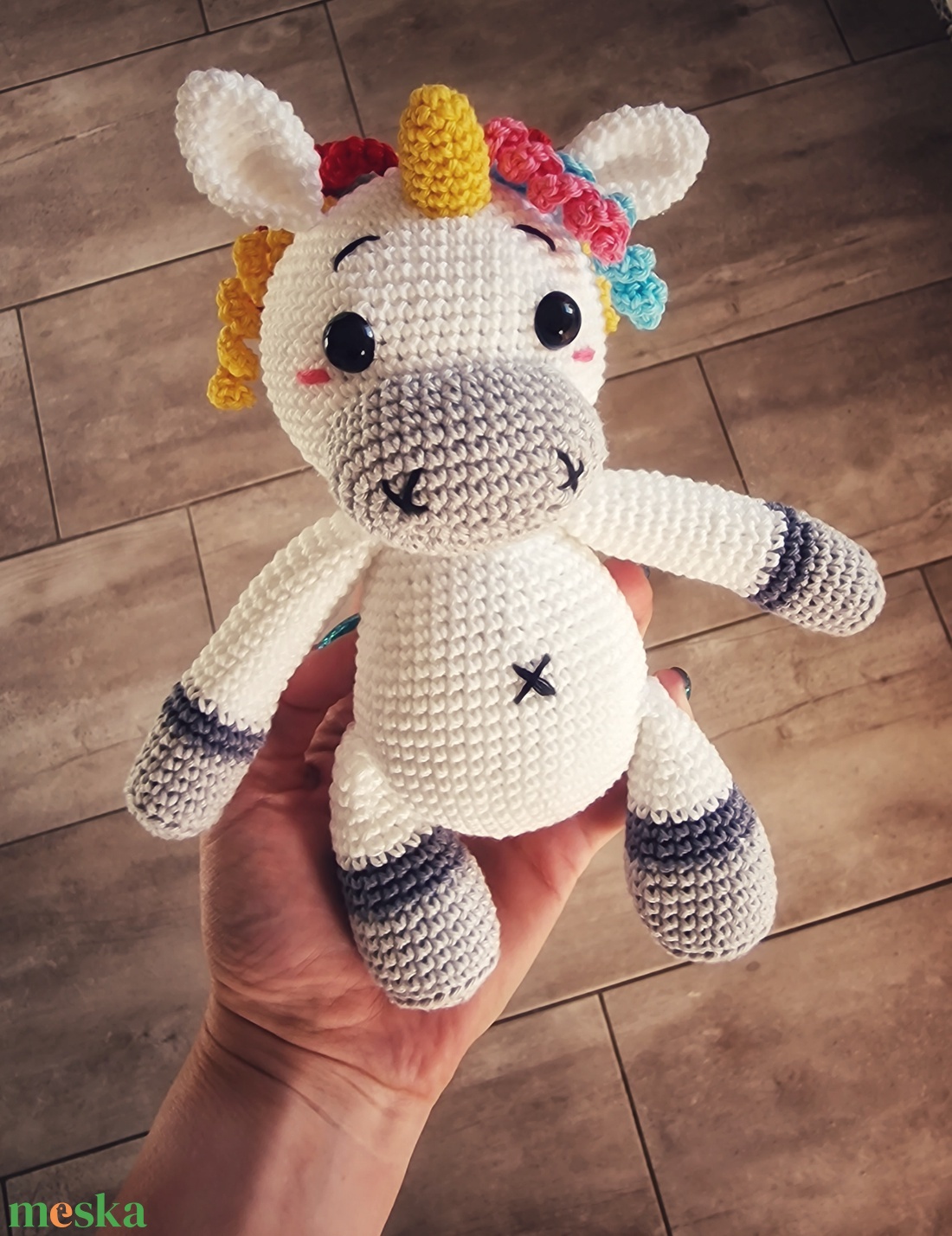 Horgolt unikornis - játék & sport - plüssállat & játékfigura - unikornis - Meska.hu