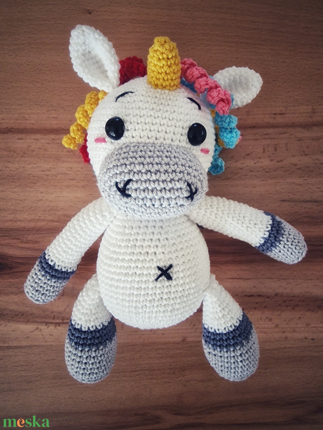 Horgolt unikornis - játék & sport - plüssállat & játékfigura - unikornis - Meska.hu