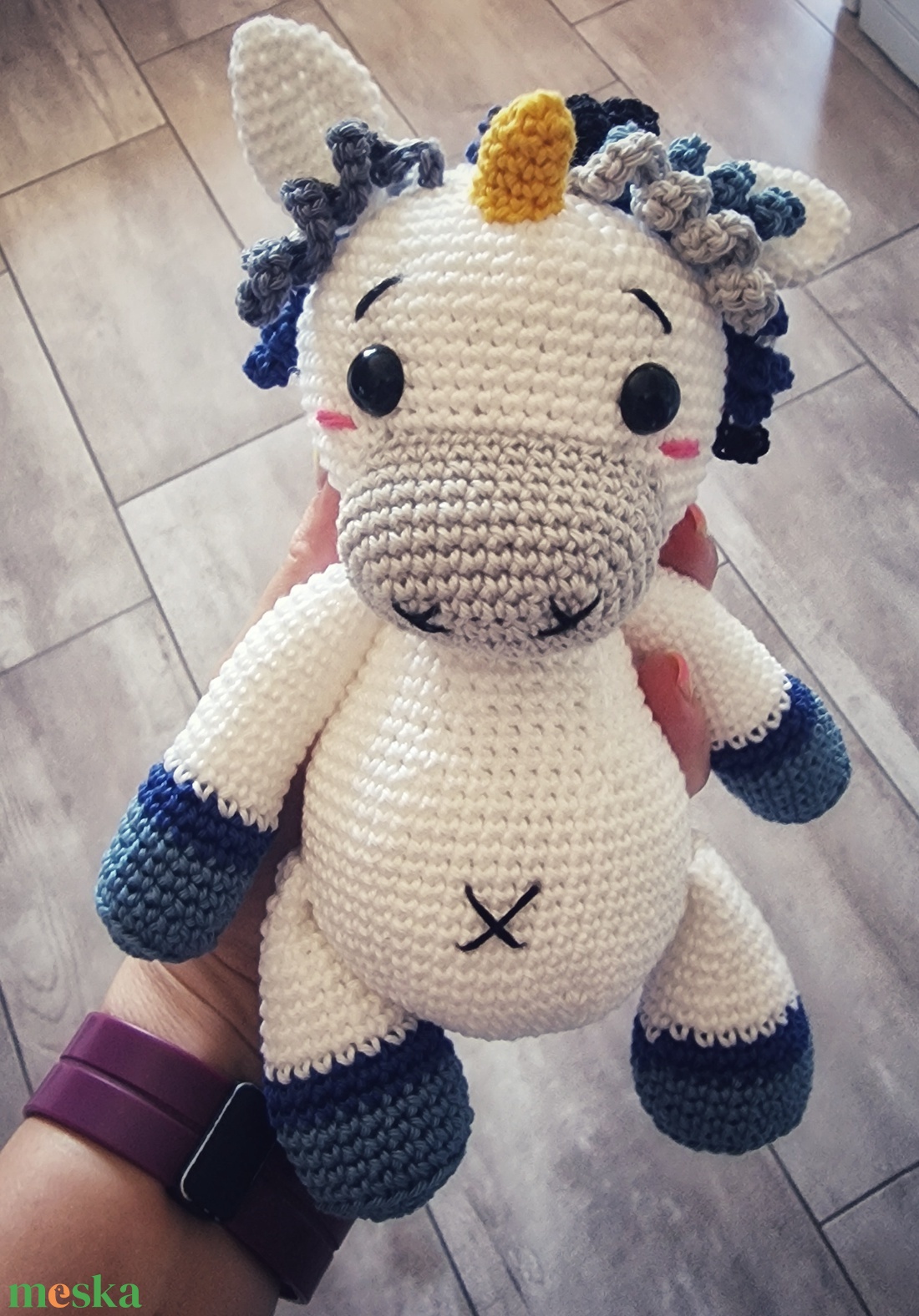 Horgolt unikornis - játék & sport - plüssállat & játékfigura - unikornis - Meska.hu