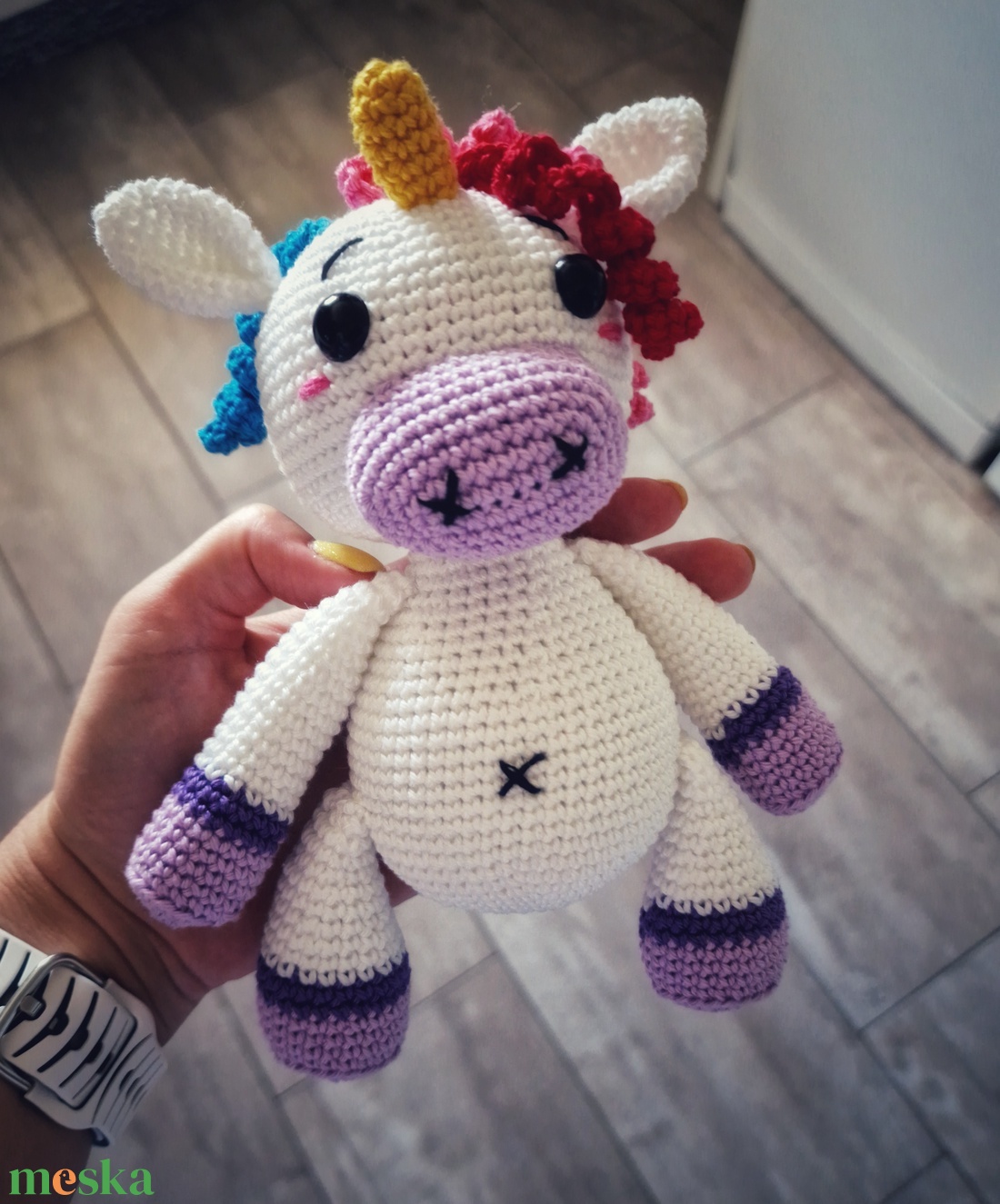 Horgolt unikornis - játék & sport - plüssállat & játékfigura - unikornis - Meska.hu