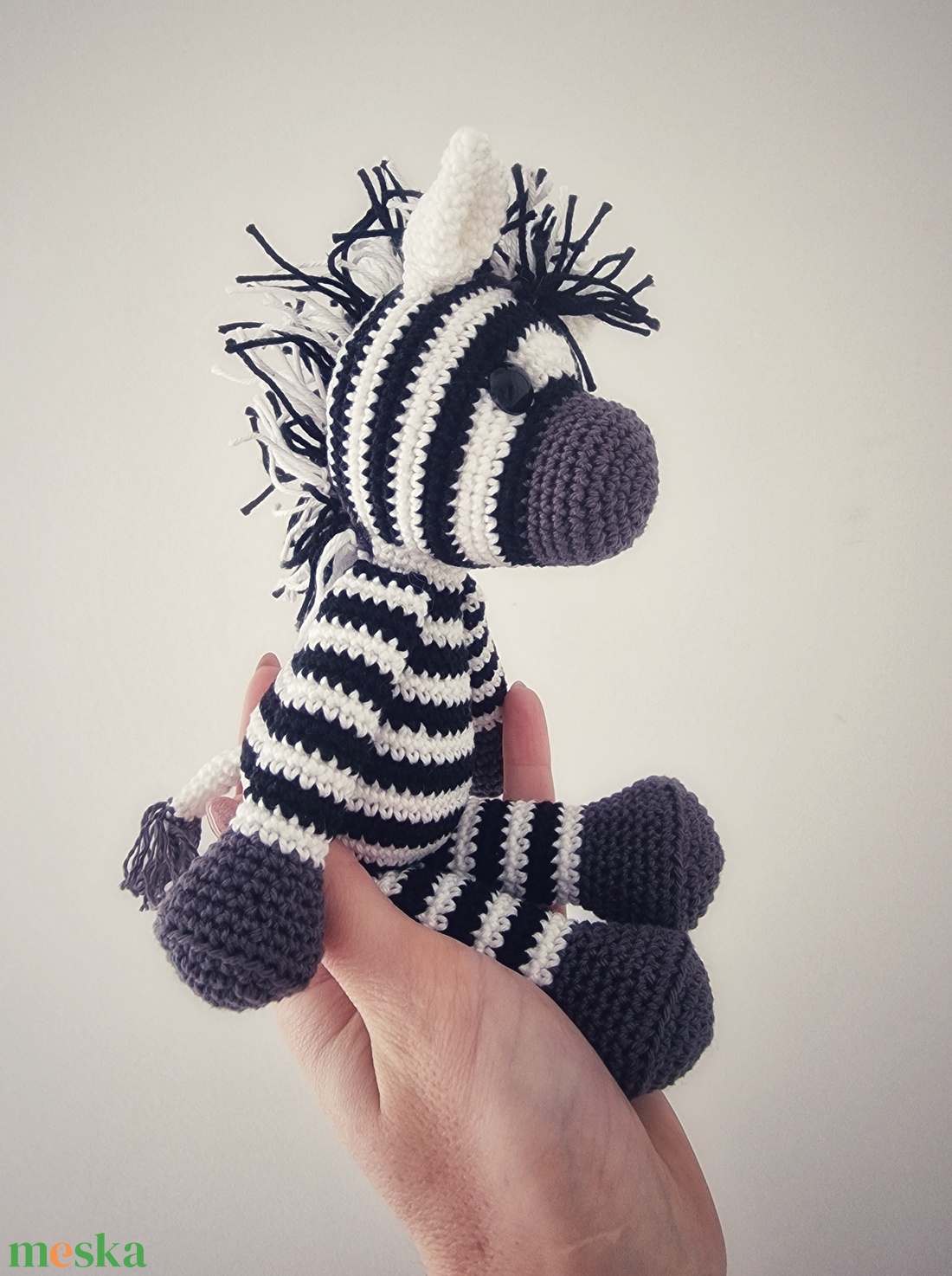 Horgolt zebra - játék & sport - plüssállat & játékfigura - más figura - Meska.hu