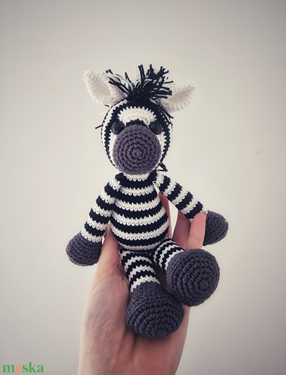 Horgolt zebra - játék & sport - plüssállat & játékfigura - más figura - Meska.hu