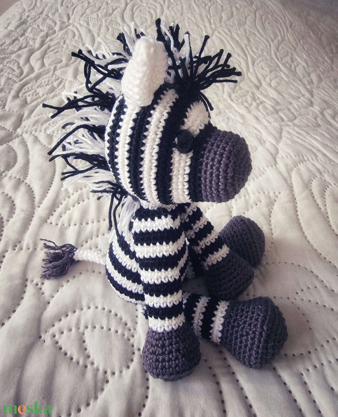 Horgolt zebra - játék & sport - plüssállat & játékfigura - más figura - Meska.hu