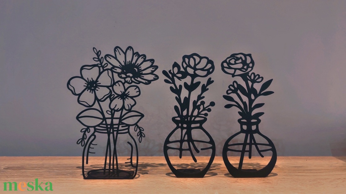 Virágos váza sziluett � modern 3D nyomtatott asztali dekor - ünnepi díszek, dekorációk - húsvéti díszek és dekorációk - húsvéti asztaldíszek - Meska.hu